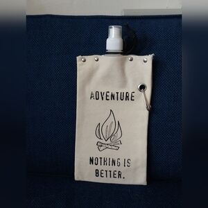 Travel-themed Reusable Water Bottle And Holder New Without Tag
